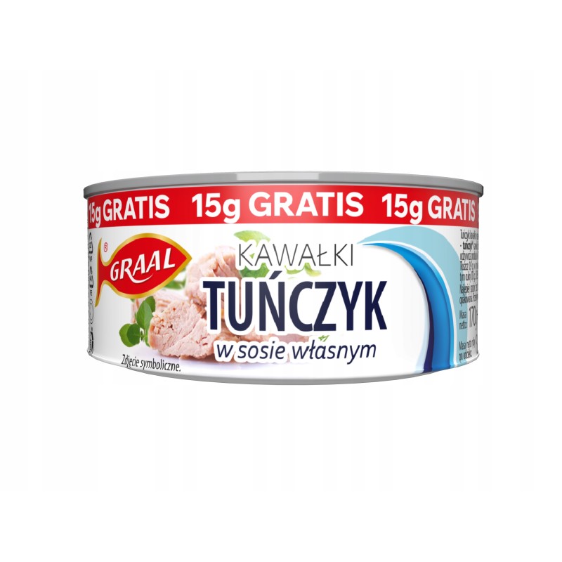 TUŃCZYK KAWAŁKI W SOSIE WŁASNYM 170G +15G GRATIS GRAAL