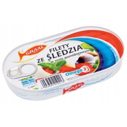 Filety ze śledzia w sosie pomidor 170g Graal