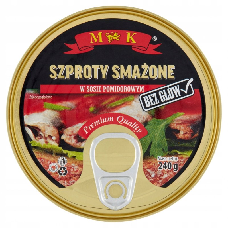 Szproty smażone w sosie pomidorowym 240g MK 3 SZT