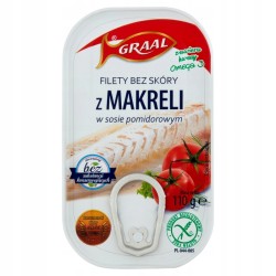 FILETY Z MAKRELI W SOSIE POMIDO. 110 G GRAAL 3 SZT