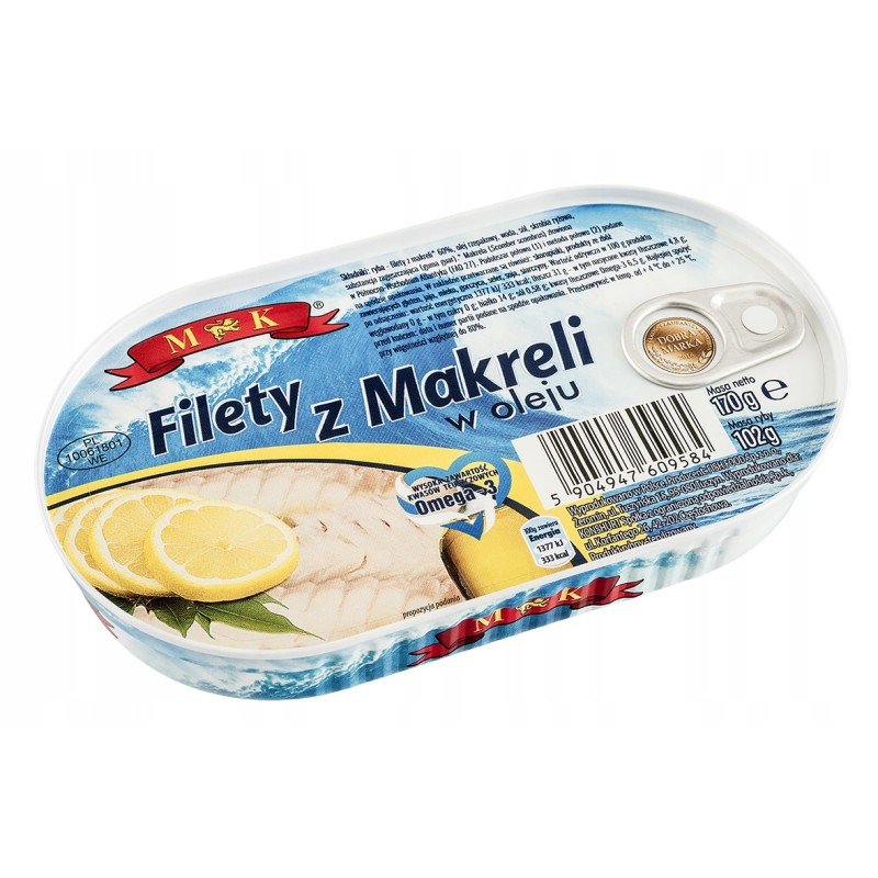 Filety z makreli w oleju 170g MK 3 szt