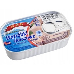 WĄTRÓBKI DORSZOWE W TŁUSZCZU WŁASNYM 115G MK