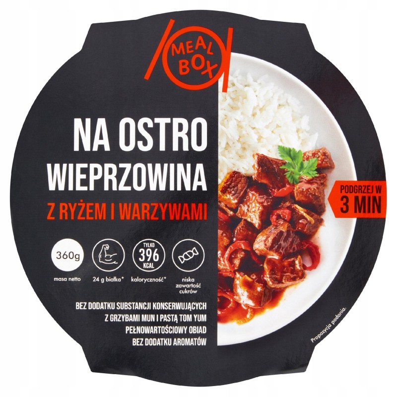 WIEPRZOWINA NA OSTRO Z RYŻEM I WARZ. 360G MEAL BOX