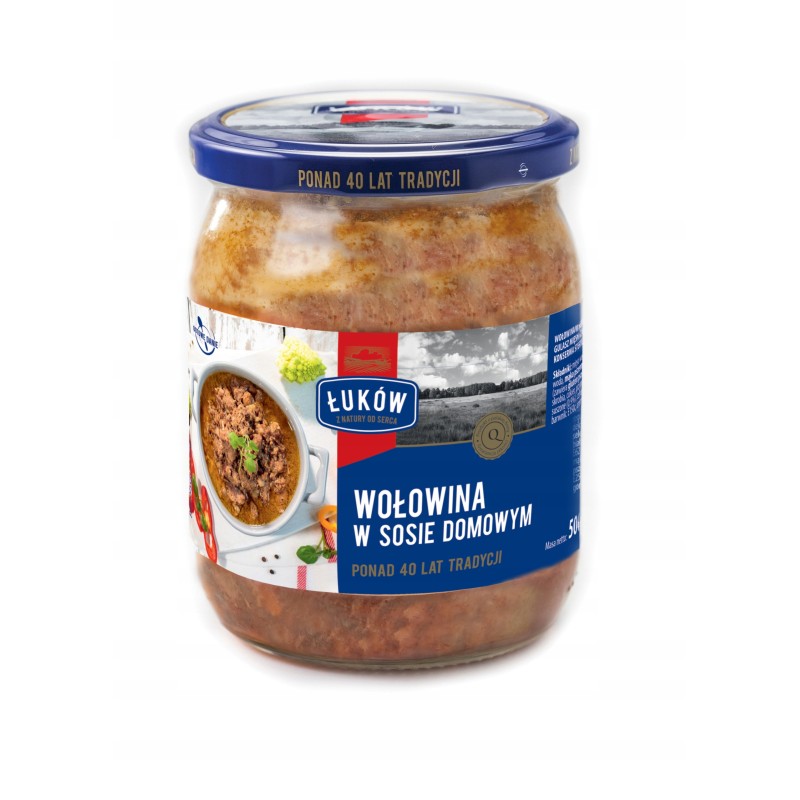 WOŁOWINA W SOSIE DOMOWYM 500 G x 3 SZT ŁUKÓW