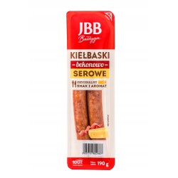 KIEŁBASKI BEKONOWO- SEROWE 190G JBB