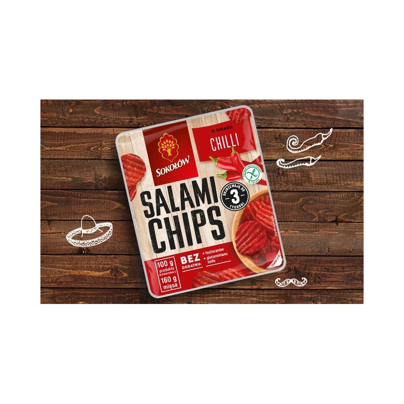 SALAMI CHIPS CHILLI 60G SOKOŁÓW