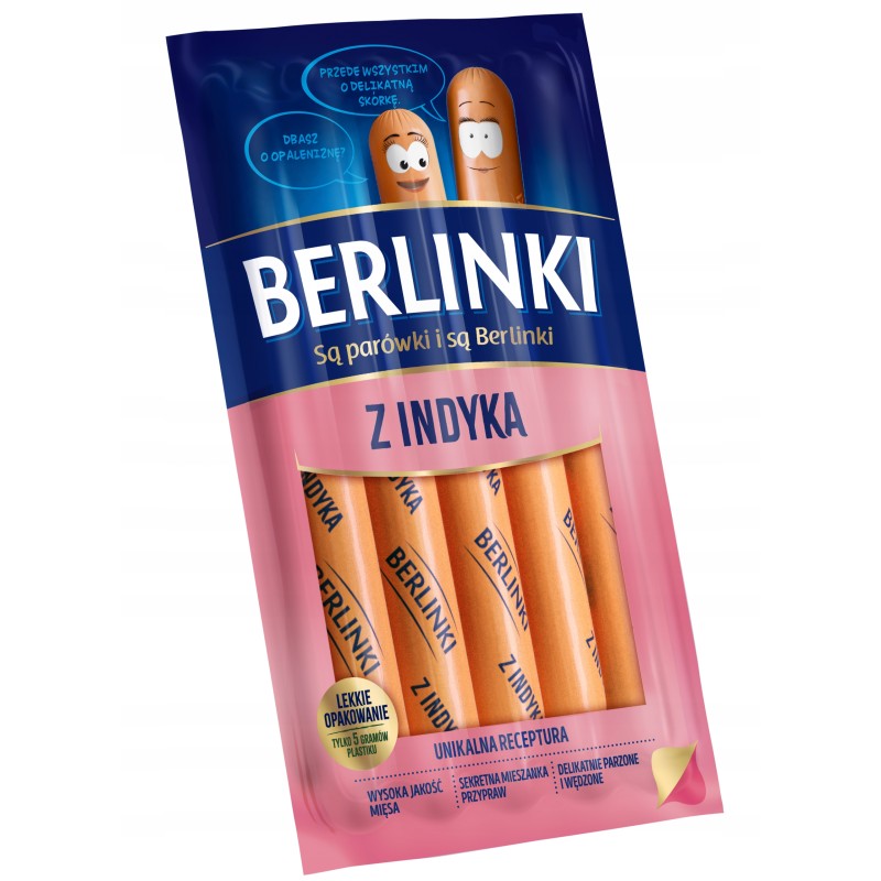 PARÓWKI BERLINKI Z INDYKA 250G