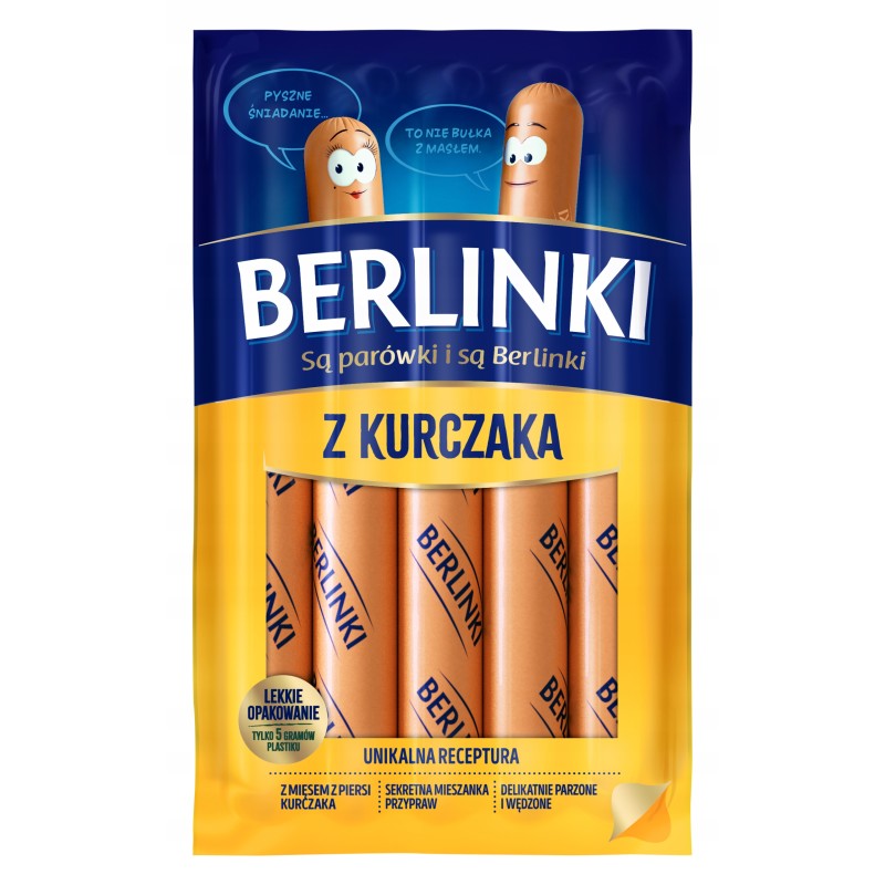 PARÓWKI BERLINKI Z KURCZAKA 250G