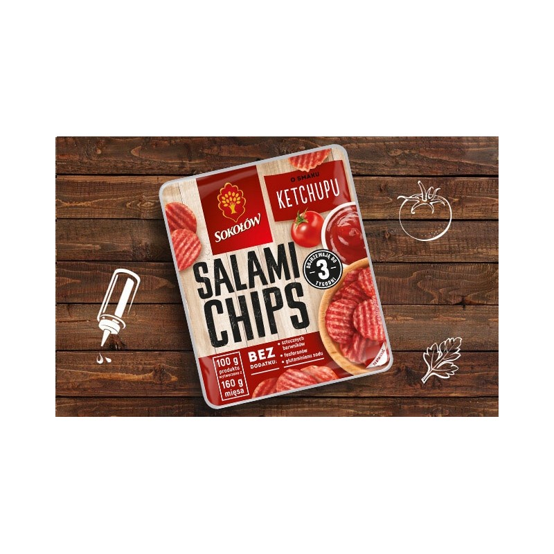 SALAMI CHIPS KETCHUP 60G SOKOŁÓW