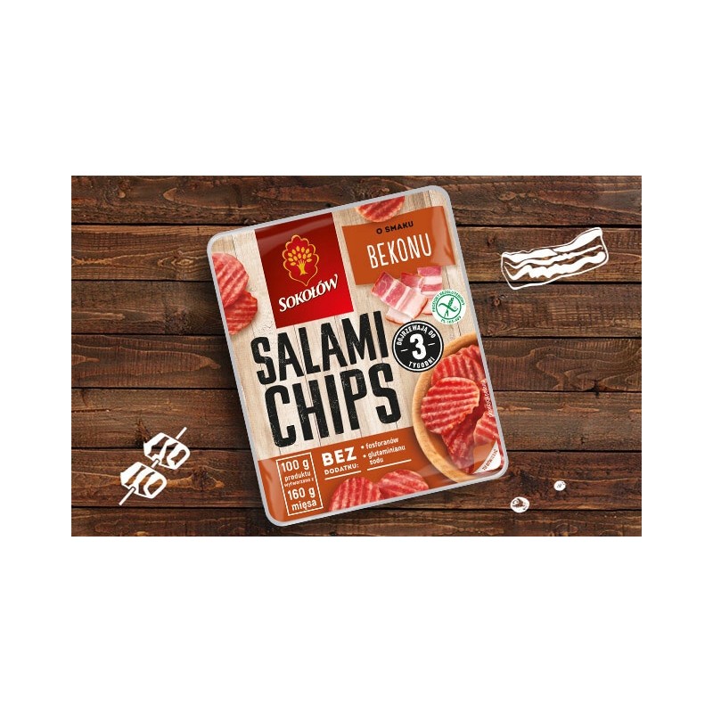 SALAMI CHIPS BEKON 60G SOKOŁÓW