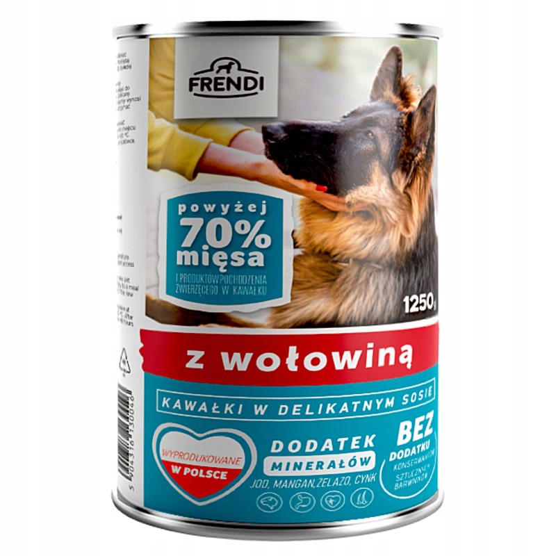 KARMA DLA PSA Z WOŁOWINĄ 1250G FRENDI