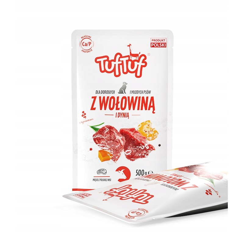 KARMA DLA PSA Z WOŁOWINĄ I DYNIĄ 500G TufTuf