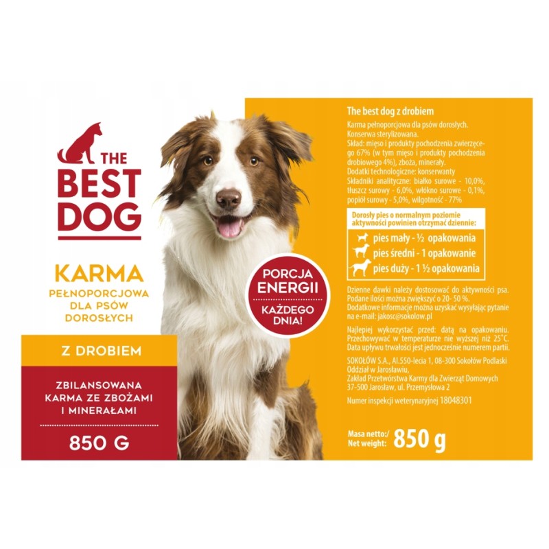 KARMA THE BEST DOG Z DROBIEM 850G SOKOŁÓW