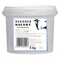 TŁUSZCZ WOŁOWY RAFINOWANY 5KG WIADRO AGRO-TOP