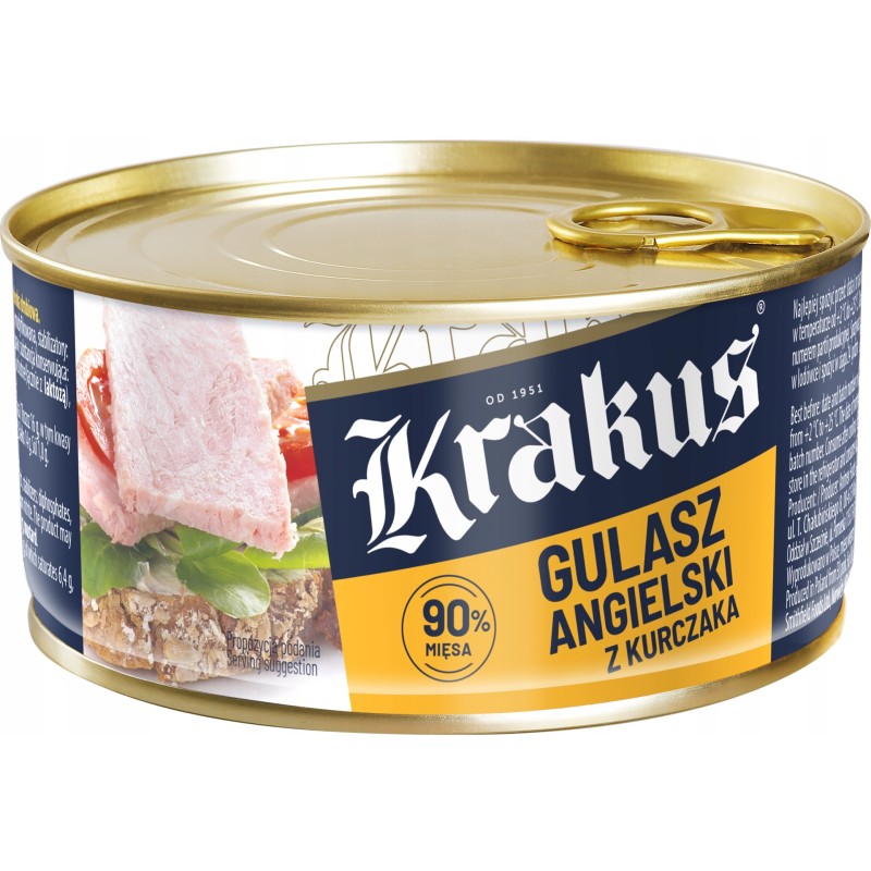 !!NOWOŚĆ!! KONSERWA GULASZ ANGIELSKI Z KURCZAKA 300G KRAKUS x6