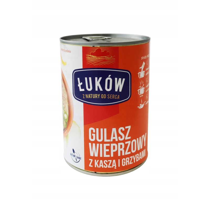 GULASZ WIEPRZOWY Z KASZĄ I GRZYBAMI 400G ŁUKÓW