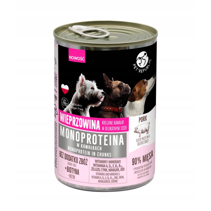 KARMA DLA PSA MONOPROTEINOWA 400G WIEPRZOWINA PET REPUBLIC