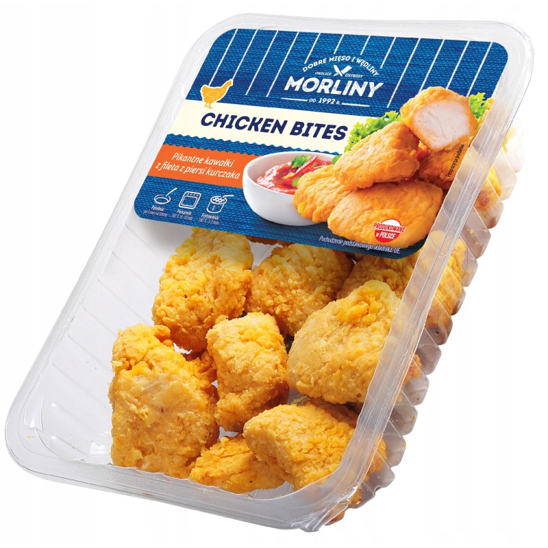 CHICKEN BITES PANIEROWANE KAWAŁKI Z FILETA Z PIERSI KURCZAKA 400G MORLINY