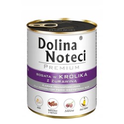 KARMA DLA PSA PREMIUM DOLINA NOTECI KRÓLIK Z ŻURAWINĄ 800G PUSZKA