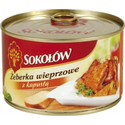 ŻEBERKA WIEPRZOWE Z KAPUSTĄ 400G SOKOŁÓW