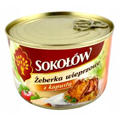 ŻEBERKA WIEPRZOWE Z KAPUSTĄ 400G SOKOŁÓW