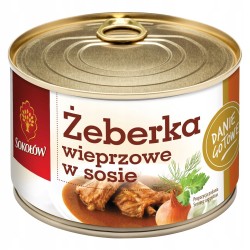 ŻEBERKA WIEPRZOWE W SOSIE 400G SOKOŁÓW