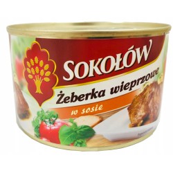 ŻEBERKA WIEPRZOWE W SOSIE 400G SOKOŁÓW