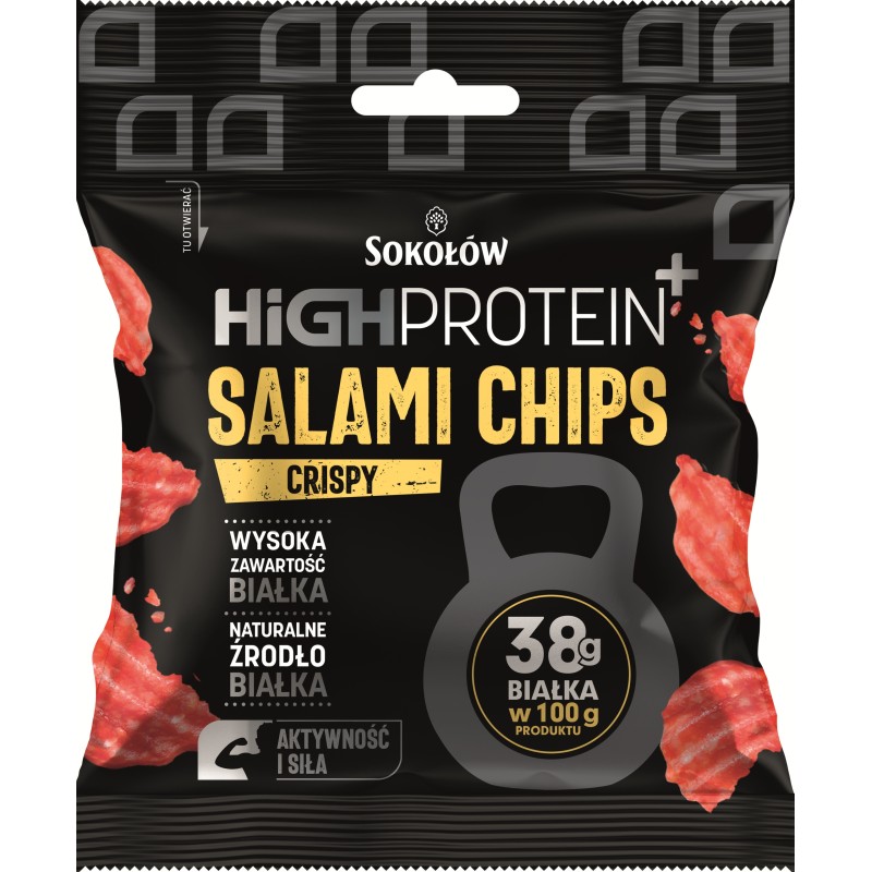 HIGH PROTEIN SALAMI CHIPS CRISPY 25G SOKOŁÓW