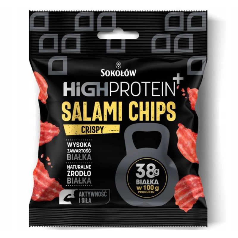 HIGH PROTEIN SALAMI CHIPS CRISPY 25G SOKOŁÓW