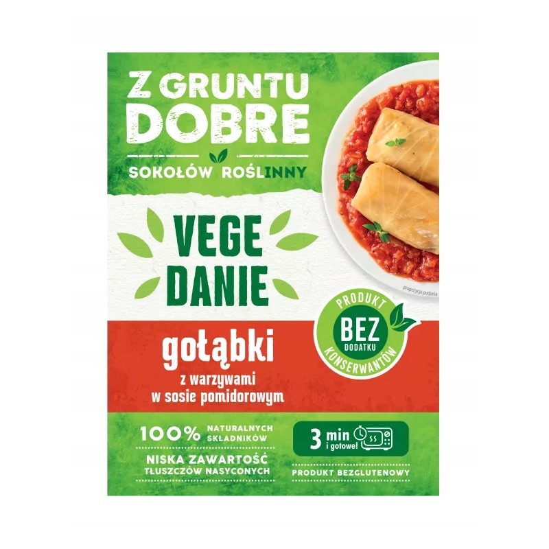 GOŁĄBKI z warzywami w sosie pomidorowym GOTOWE VEGE DANIE 360G SOKOŁÓW