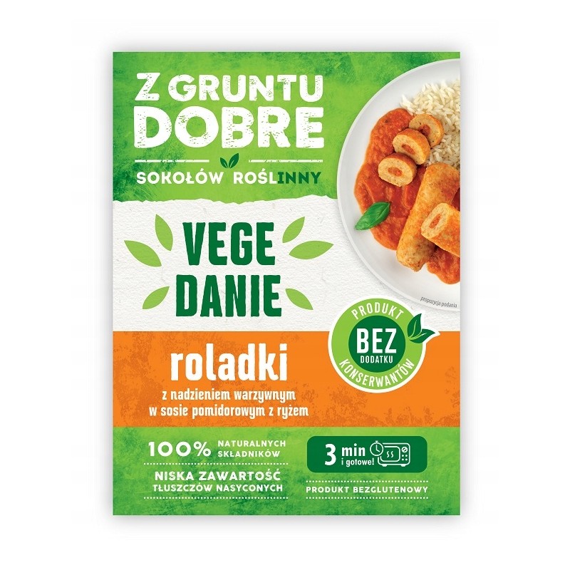 ROLADKI z nadz. warz. w sosie pom. z ryżem GOTOWE VEGE DANIE 360G SOKOŁÓW