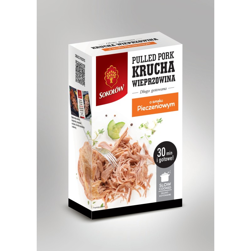 PULLED PORK KRUCHA WIEPRZOWINA O SMAKU PIECZENIOWYM 550G SOKOŁÓW